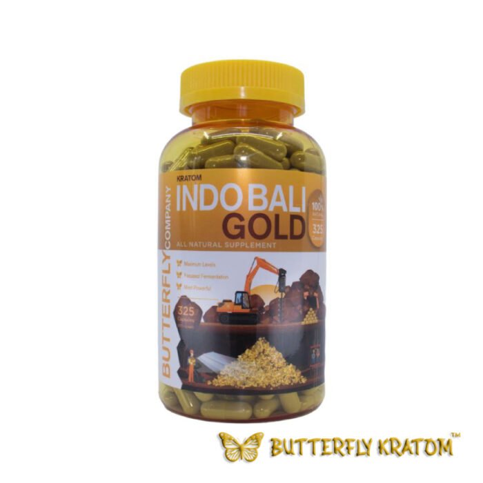 Indo Bali Gold Kratom Capsules - Buy Now at Butterfly Kratom - 325 Counts