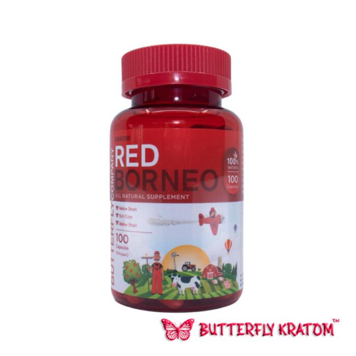 Red Borneo Kratom Capsules - Buy Now at Butterfly Kratom - 100 Counts