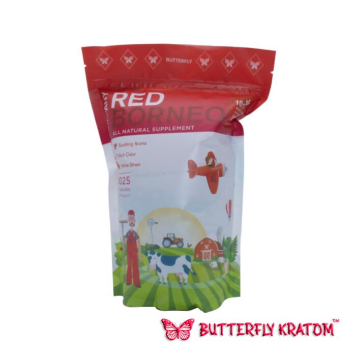 Red Borneo Kratom Capsules - Buy Now at Butterfly Kratom - 1025 Counts