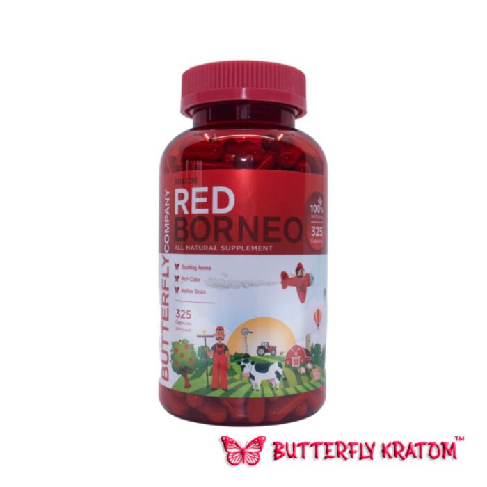 Red Borneo Kratom Capsules - Buy Now at Butterfly Kratom - 325 Counts