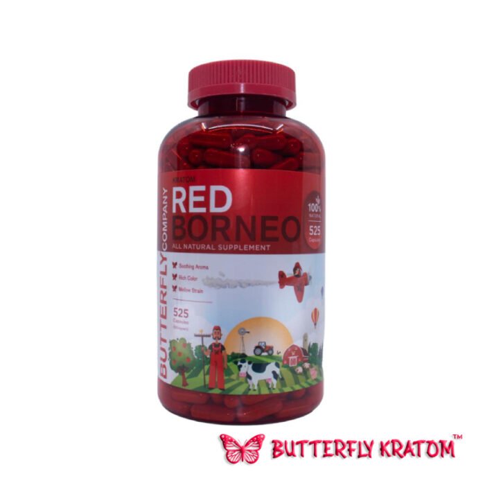 Red Borneo Kratom Capsules - Buy Now at Butterfly Kratom - 525 Counts