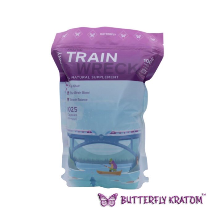 TrainWreck Kratom Capsules - Buy Now at Butterfly Kratom - 1025 Counts