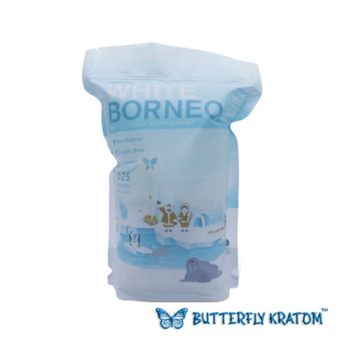 White Borneo Kratom Capsules - Buy Now at Butterfly Kratom - 1025 Counts