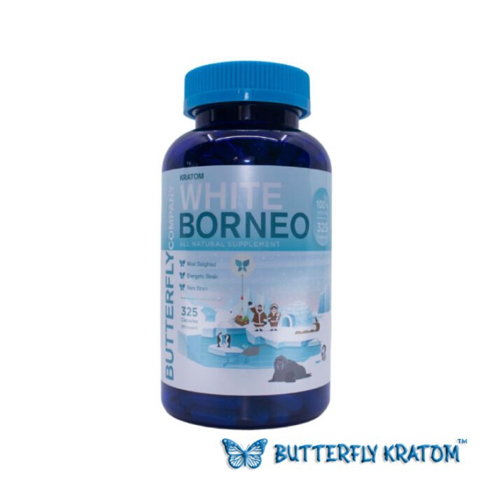 White Borneo Kratom Capsules - Buy Now at Butterfly Kratom - 325 Counts