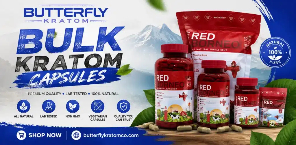 Bulk kratom capsules packaging shown for wholesale and large-quantity orders